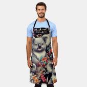 ヴィンテージかわいいコアラ絵を描ズ エプロン (着用した状態)