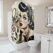 ヴィンテージかわいいゴシックピン留め シャワーカーテン (インサイチュ)