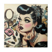 ヴィンテージかわいいゴシックピン留め タイル (正面)