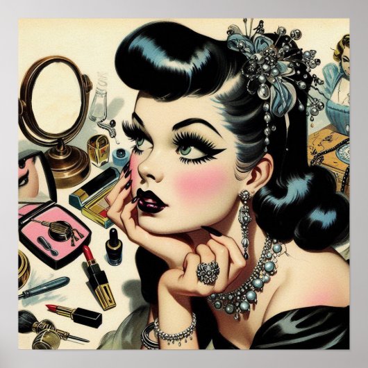 ヴィンテージかわいいゴシックピン留め ポスター (正面)