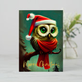 ヴィンテージかわいいサンタクロウクリスマス 箔シーズンカード (立ち正面)