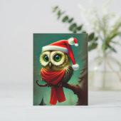 ヴィンテージかわいいサンタフクロムクリスマスホリデー インビテーションポストカード (スタンド正面)