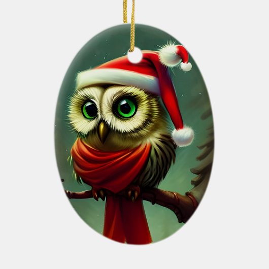 ヴィンテージかわいいサンタフクロムクリスマスホリデー セラミックオーナメント (裏面)