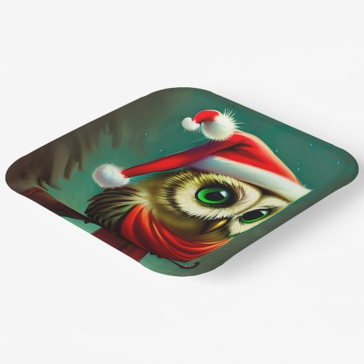 ヴィンテージかわいいサンタフクロムクリスマスホリデー ペーパープレート (傾斜あり)