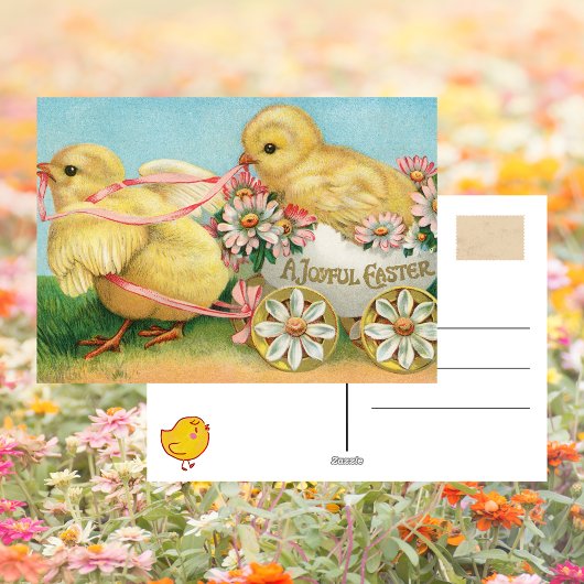 ヴィンテージかわいいシックフローラ喜びイースターポストカード シーズンカード
