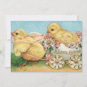 ヴィンテージかわいいシックフローラ喜びイースターポストカード シーズンカード (正面)