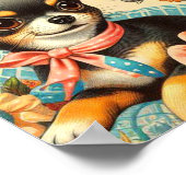 ヴィンテージかわいいシームレスチワワ ポスター (角)