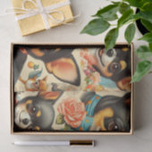 ヴィンテージかわいいシームレスチワワ 薄葉紙 (ギフト)