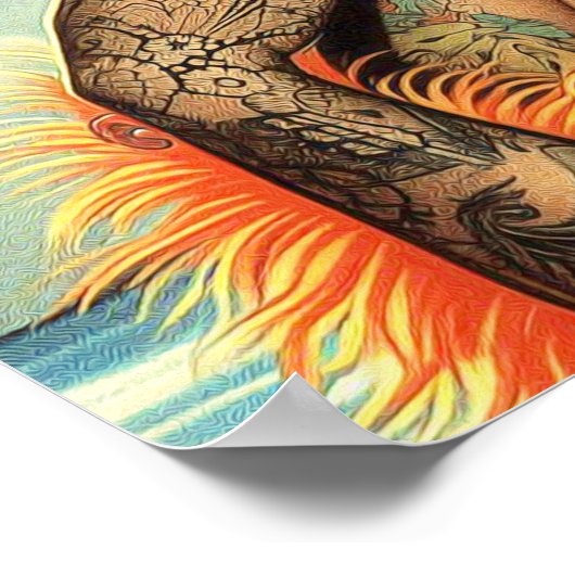 ヴィンテージかわいいタトゥーガール ポスター (角)