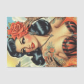 ヴィンテージかわいいタトゥーガール 薄葉紙 (正面)