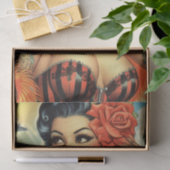 ヴィンテージかわいいタトゥーガール 薄葉紙 (ギフト)