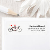 ヴィンテージかわいいタンデム結婚自転車 ラベル (インサイチュ)