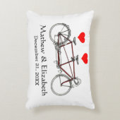 ヴィンテージかわいいタンデム自転車カスタムウェディング アクセントクッション (正面(垂直))