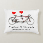 ヴィンテージかわいいタンデム自転車カスタムウェディング アクセントクッション (裏面)