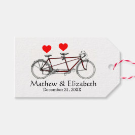 ヴィンテージかわいいタンデム自転車カスタムウェディング ギフトタグ