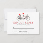 ヴィンテージかわいいタンデム自転車RSVP 出欠カード (正面)