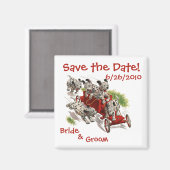 ヴィンテージかわいいダルマチアの子犬たち、日付を保存！ マグネット (正面/裏面)