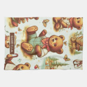 ヴィンテージかわいいテディベア キッチンタオル (横)