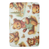 ヴィンテージかわいいテディベア バスマット (正面縦)