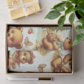 ヴィンテージかわいいテディベア 薄葉紙 (ギフト)