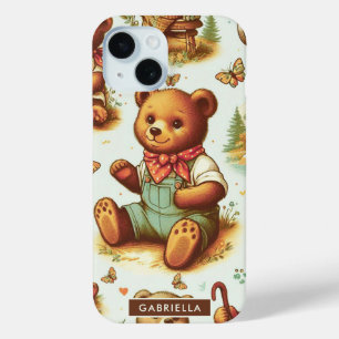 ヴィンテージかわいいテディベア iPhone 15ケース