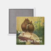 ヴィンテージかわいいネズミキノコの日付を保存！ マグネット (正面/裏面)