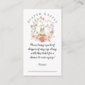 ヴィンテージかわいいバニーおむつラッフルガールシャワー エンクロージャーカード (正面)