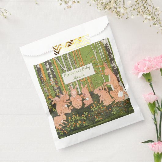 ヴィンテージかわいいバニーの子ども赤ちゃんシャワー フェイバーバッグ (封をした状態)