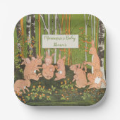 ヴィンテージかわいいバニーの子ども赤ちゃんシャワー ペーパープレート (正面)