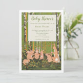 ヴィンテージかわいいバニーの子ども赤ちゃんシャワー 招待状 (スタンド正面)