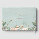 ヴィンテージかわいいバニーの花が赤ちゃんのシャワーを望む ゲストブック (裏面)