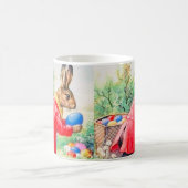 ヴィンテージかわいいバニーカラフルとイースターエッグ コーヒーマグカップ (中央)