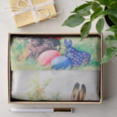 ヴィンテージかわいいバニーカラフルとイースターエッグ 薄葉紙 (ギフト)