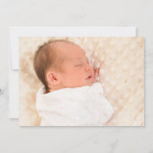 ヴィンテージかわいいバニーフォトフラワーベビーガール誕生 案内状 (裏面)