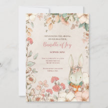 ヴィンテージかわいいバニーフォトフラワーベビーガール誕生