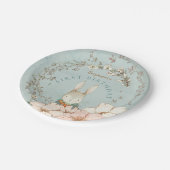 ヴィンテージかわいいバニーボタニカルボーイ1歳 ペーパープレート (アングル)