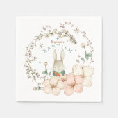 ヴィンテージかわいいバニー植物学の少年バプテスマ スタンダードカクテルナプキン (正面)