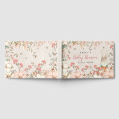 ヴィンテージかわいいバニー花模様ベビーシャワー ゲストブック (全面)