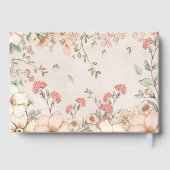 ヴィンテージかわいいバニー花模様ベビーシャワー ゲストブック (裏面)