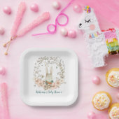 ヴィンテージかわいいバニー花模様男の子のシャワー ペーパープレート (パーティー)