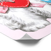 ヴィンテージかわいいバレンタインデー猫レトロ猫 ポスター (角)