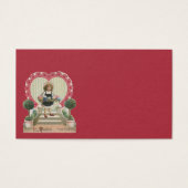 ヴィンテージかわいいバレンタインデー花と少女 (正面)