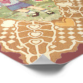 ヴィンテージかわいいバレンタインデー草地の少年 ポスター (角)