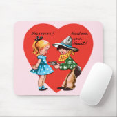 ヴィンテージかわいいバレンタインデー,カウボーイと女の子 マウスパッド (マウス)