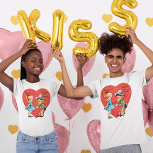 ヴィンテージかわいいバレンタインデー，カウボーイと女の子