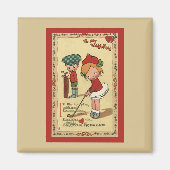 ヴィンテージかわいいバレンタインデー,チャイルズスポーツゴルフ マグネット (正面)