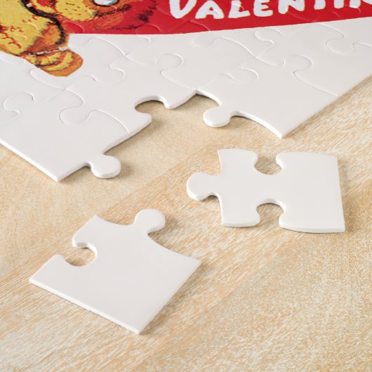 ヴィンテージかわいいバレンタインデー,チャイルドミュージックバンジョー ジグソーパズル (側面)