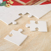 ヴィンテージかわいいバレンタインデー、フェンスの上の女の子 ジグソーパズル (側面)