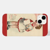 ヴィンテージかわいいバレンタインデー，ラブレター付き女の子 Case-Mate iPhoneケース (裏面 (横))