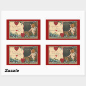 ヴィンテージかわいいバレンタインデーCherub先生 長方形シール (シート)